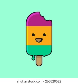 Vector ice cream character illustration.