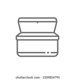 Vector Ice Cream Chest Freezer Line Icon.