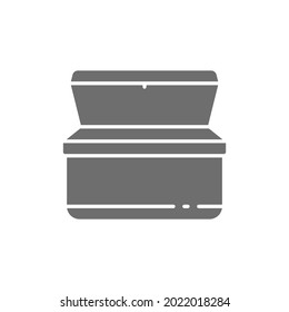 Vector Ice Cream Chest Freezer Grey Icon.