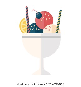 vector ice cream cocktail illustration. dessert icon - sweet ice cream