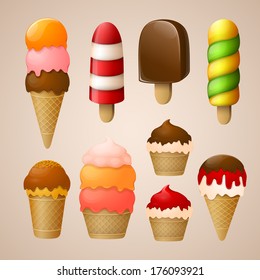 Vector ice cream collection