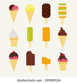 Vector ice cream collection