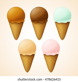 Vector ice cream collection