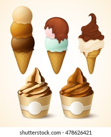 Vector ice cream collection