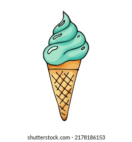 Ilustraciones del doodle de color de helado vectorial