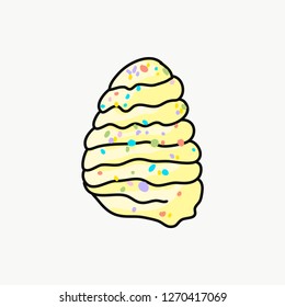 Vector of an ice cream with colorful candy decorating it. Nice doodle.
