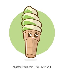 gráfico de iconos de la ilustración del icono del cono del helado vectorial
