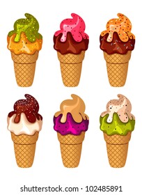 Vector ice cream cone collection