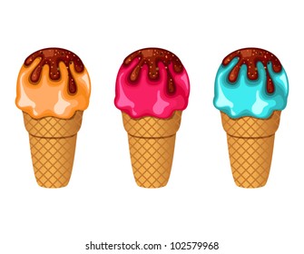 Vector ice cream cone collection
