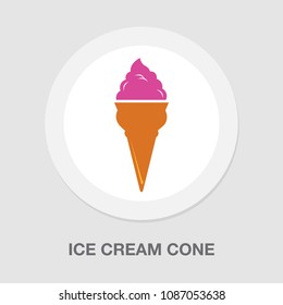 vector ice cream cone, dessert illustration - frozen