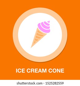 vector ice cream cone illustration - icecream summer sweet isolated icon