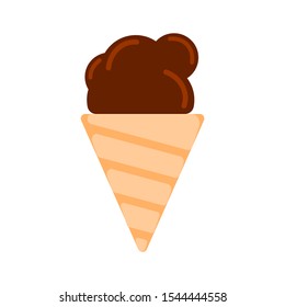 vector ice cream cone illustration isolated. summer dessert food - ice cream symbol