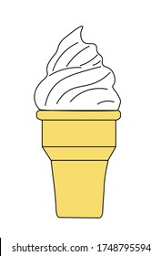 VektoreiscremekonistenIllustration einzeln auf weißem Hintergrund für Menüdesign, Dekoration, Banner und Logo