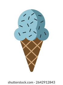 Vector Ice Cream Cone Illustration Dessert Sweet Treat Graphic Element Summer Food Icon Design