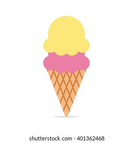 Vector ice cream cone on white background