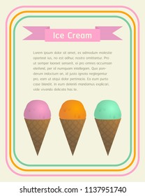 vector ice cream cone template background for brochure banner or publication