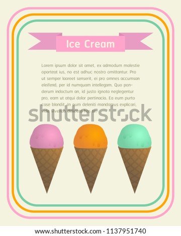 vector ice cream cone template background stock vector royalty free