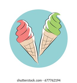 vector ice cream cones illustration
doodle icon