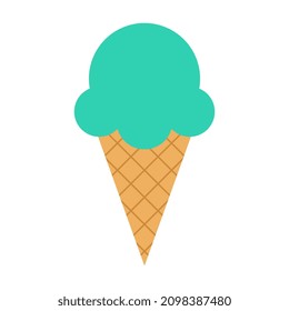 Vector Ice Cream Flat Design on White Background