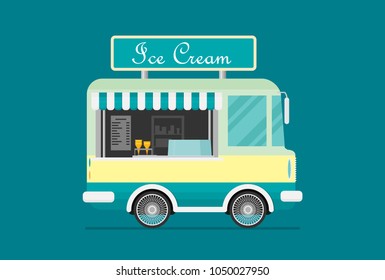 Vector ice cream flat illustration