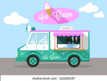 Vector ice cream flat illustration