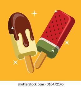 Vector ice cream flat illustration