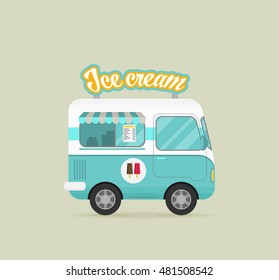 Vector ice cream flat illustration