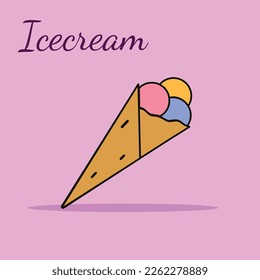 Vector ice cream. ice cream in a flat style. Vector illustrations