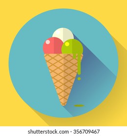 Vector Ice Cream icon. Flat designed style.