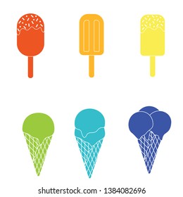 Vector Ice cream icon isolated. Logo ice cream illustration.