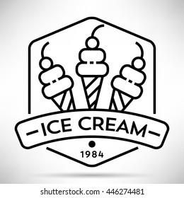 Vector Ice Cream Icon with Linear Style