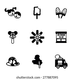Vector Ice cream icon set on white background