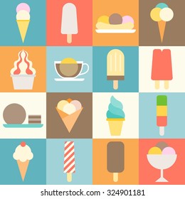 vector ice cream icon shop flat design