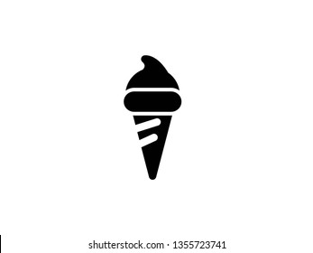 vector ice cream icons glyph on white - Vector