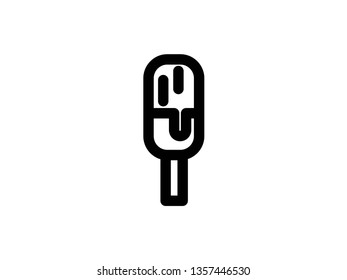 vector ice cream icons outline on white - Vector