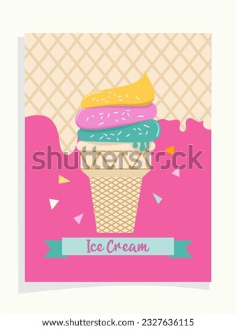 vector ice cream illustration with an ascream theme background