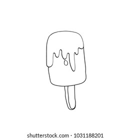 Vector ice cream illustration with glaze. Sweet dessert.