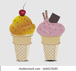 Ilustración de helado vectorial para diversas tareas relacionadas