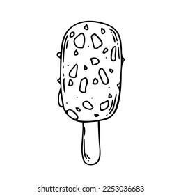 vector ice cream illustrations drawn by hand isolated on background - Vector doodle