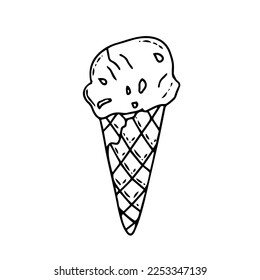 vector ice cream illustrations drawn by hand isolated on background - Vector doodle