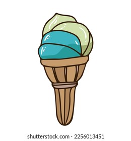 vector ice cream illustrations drawn by hand isolated on background - Vector doodle.