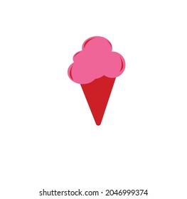 vector ice cream image or flat illustration or logo