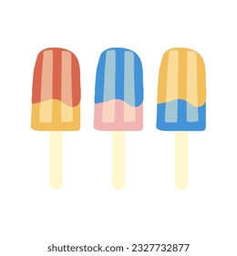 Helado vectorial aislado en fondo blanco.