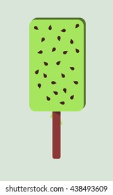 Vector ice cream with kiwi flavor