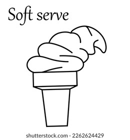 Vector Ice cream line icon. Single high quality symbol of fast food for web design or mobile app. Thin line signs of ice cream for design logo, visit card, etc. Outline pictogram of ice cream