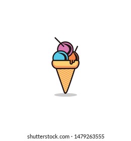 Vector ice cream, ice cream logo illustrator