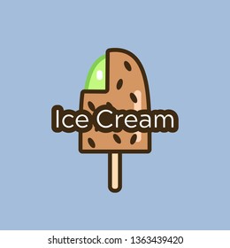 Vector ice cream logo. Simple illustration for gelateria store, product logotype