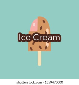Vector ice cream logotype. Gelato logo simple silhouette in flat style