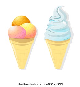 Vector ice cream object isolated