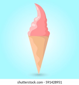 Vector ice cream on blue background